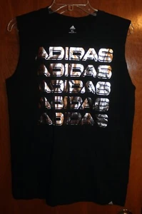 ADIDAS Youth XL (18-20) KNIT TANK TOP (black/silver; regular fit) NWOT - Picture 1 of 1