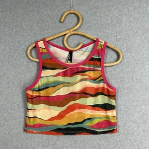 Dangerfield Tank Crop Top Size 12 M Grounded Tank Multi Mesh Sheer - Picture 1 of 7