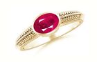 14Kt Yellow Gold And 195Ct Oval Shape 100 Natural Burmese Ruby Solitaire Ring