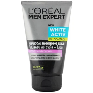 L'Oreal Men's Expert White Active Oil Control Charcoal Brightening Scrub 100 fs - Picture 1 of 2