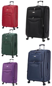 Large Suitcase Medium 4 Wheel Expandable Lightweight Luggage Travel Cases Soft - Picture 1 of 12