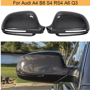 Carbon Fiber Rearview Mirror Cover Cap For Audi A3 A4/S4 RS4 B8 2009-2013 Add-on - Picture 1 of 10