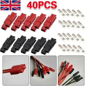UK 40 PCS ANDERSON POWERPOLE RED & BLACK 30 AMP PLUGS MARINE QUALITY CONNECTOR - Picture 1 of 10