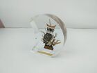 Vintage  Horned Owl Paperweight Lucite Resin MCM Cresent Moon