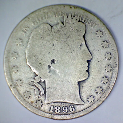 1896 S Barber Silver Half Dollar - Image 1 of 2
