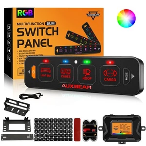 AUXBEAM AS-R40 4 Gang RGB Slim LED Touch Switch Panel Toggle/ Momentary/ Pulsed - Picture 1 of 12