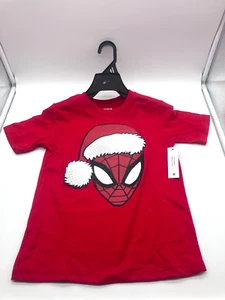 Marvel SPIDERMAN Red Santa T-shirt Boys Size S L XL XXL Spidey - Picture 1 of 10