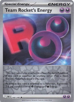 Team Rocket's Energy SV10: Destined Rivals 182/182- NM - Reverse Holo - Image 1 of 2