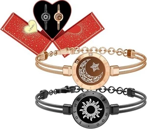 Totwoo Sun and Moon Long Distance Touch Bracelets, Couple Gift, Vibrate &Light - Picture 1 of 11