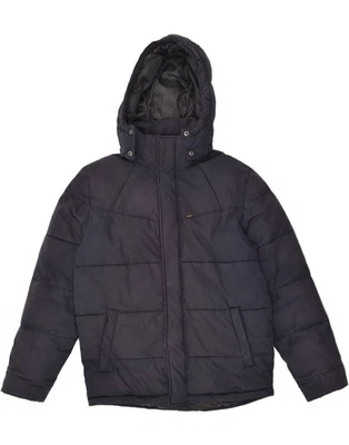 LEE Mens Hooded Padded Jacket UK 38 Medium Navy Blue Polyester BC10 - Image 1 of 3