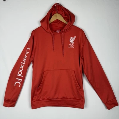 Liverpool Hoodie Mens S Official LFC Iconsports Group Red Sleeve Print Soccer - Image 1 of 4