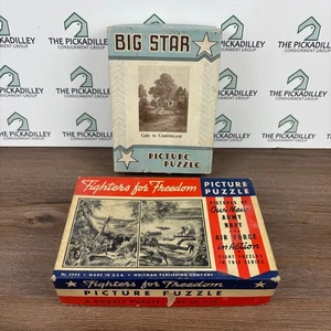 Vtg Jigsaw Picture Puzzle Fighters for Freedom & Big Star Puzzle - Picture 1 of 17