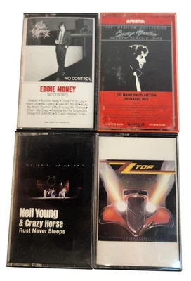 Eddie Money No Control Barry Manilow Collection Neil Young ZZ Top 4 Music Casset - Image 1 of 4