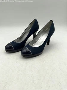 Tahari Womens Stiletto Pump Heels Laurie Round Toe Slip On Navy Size 7.5M - Picture 1 of 5