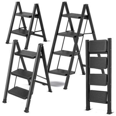 Klapptritt Leiter 150 kg Tritthocker klappbar Trittleiter Klappleiter 2-4 Stufen - Bild 1 von 4