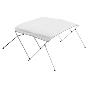 3 Bow Boat Bimini Tops 72"Lx(85"-90")W x 46"H Awning Canopy Light Grey - Picture 1 of 2
