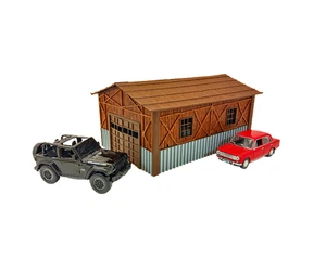 Country Barn Scale 1:43 Diorama Building Model - Miniature Car Display Decor - Picture 1 of 14
