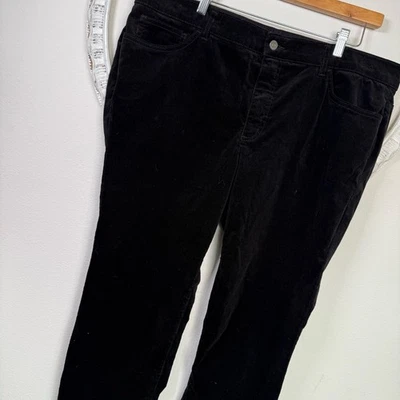 Pantalones Chaps Ralph Lauren 18W 40 tiro alto negro terciopelo pierna recta 5 bolsillos Foto 1 de 4