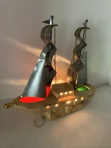 Vtg MCM 1950s Sailboat TV Lamp W/ Chrome Sails *WORKS*~Nautical Decor~Ship~Yacht - Picture 1 of 24