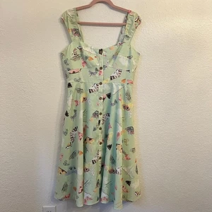 NEW ModCloth x Hutch Let's Recap Butterfly Print Midi Dress Size 10 Fit & Flare - Picture 1 of 16