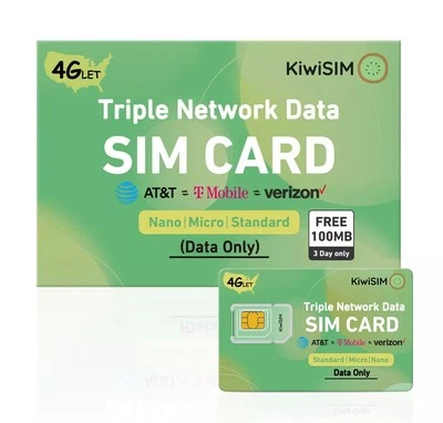 Prepaid Data SIM Card Support for AT&T, T-Mobile and Verizon - Image 1 of 4