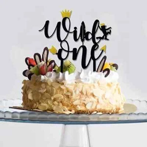 Acrylic 'Wild One' Cake Topper for First Birthday - Jungle/Safari Theme Decorate - Picture 1 of 5