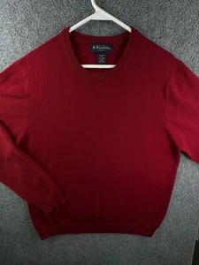Brooks Brothers Crew Neck Wool Blend Sweater Men Red Large Knit Pullover Adult - Picture 1 of 9