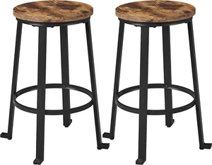 24 Inch Bar Stools Set of 2 Counter Height Stools Industrial Tall Bar Chair roun - Picture 1 of 9