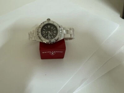 女士 Swiss Legend Karamica 白色陶瓷手表 34 毫米 — 第 1/4 张图片