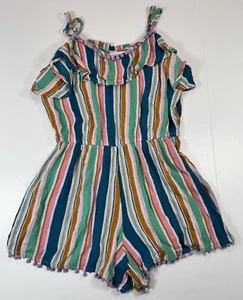 Arizona Jean Co Youth Girls Striped Multicolor Shorts Romper Size S - Picture 1 of 9
