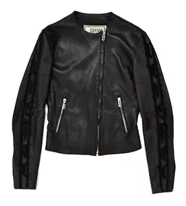 Chaqueta de cuero gótica vintage Gianni Versace 2002 mangas deletreadas logotipo 40/S - Imagen 1 de 16