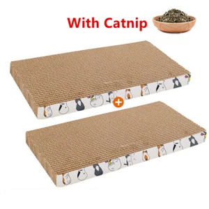 2PCs Cat Scratch Pad Cat Scratcher Catnip Cardboard Cat Post Double-Sided Design - Picture 1 of 11