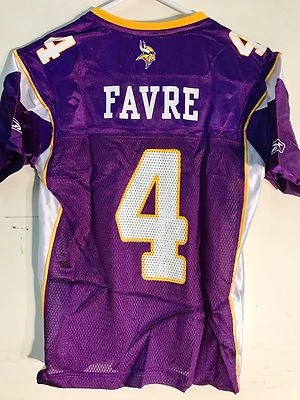 Camiseta para mujer Reebok NFL MINNESOTA Vikings Brett Favre púrpura talla S Foto 1 de 2