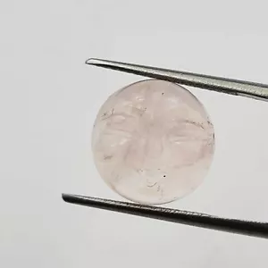Piedra preciosa suelta de cuarzo rosa natural tallada a mano de 6,65 quilates 12 mm - Imagen 1 de 3