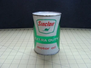 VINTAGE SINCLAIR EXTRA DUTY MOTOR OIL SAE 20&20W METAL OIL CAN SMILE AND SELL - Picture 1 of 6