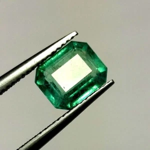 1.27ct Naturla Emerald octagon cut nice mint green good luster unheated gemstone - Picture 1 of 4
