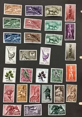 RIO MUNI  1961-1965 VF MNH & H, Sc# 35-43, Sc#53-55, Sc#63-66, Sc#B1-13,  (W47) - Image 1 of 2