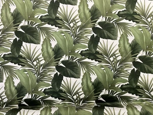 Tropical Leaves Printed Velvet Fabric Green - Picture 1 of 1