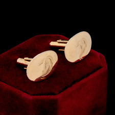 Antique Vintage Deco 12k Yellow Gold Filled GF Chased Swirl MENS Cufflinks 5.9g