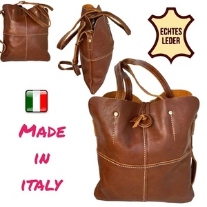 Cuero Genuino Bolso Mujer Comprador Braun Bandolera Italy Marrón de - Imagen 1 de 10
