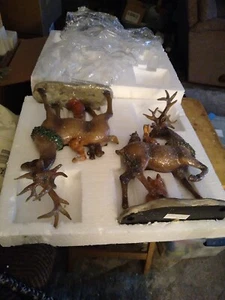 Tavolo per vacanze renne in piedi con animali del bosco 13 pollici resina - Foto 1 di 11
