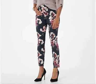 Pantalones de mezclilla ajustados al tobillo estampados Jen7 7 for All Mankind-románticos florales-reg 8-A383620 Foto 1 de 2