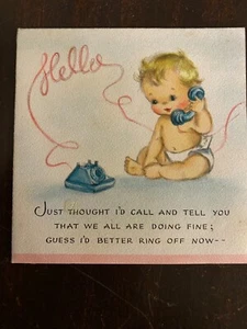 Vintage New Baby Girl Small Birth Announcement Card, 1960 - Picture 1 of 1