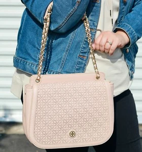 NWT Tory Burch BRYANT Quilted Two Way Shoulder Bag Light Oak - Picture 1 of 10