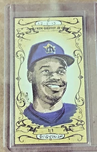 2016 KEN GRIFFEY JR TOBACCO SKETCH ART Q QWASIAN ACEO ARTIST SIGNED #1/1 HOF - Imagen 1 de 2
