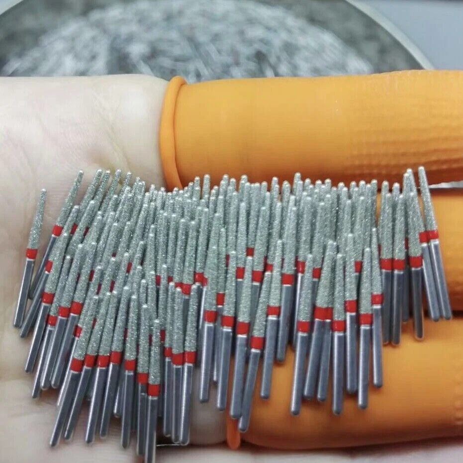 100 PCS High Quality Fine Grit Diamond Burs FG Dia. 1.6mm for  Handpiece - Image 1 of 1