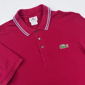 Lacoste Sport Polo Shirt Mens 3 Maroon  Lightweight Performance Golf Tennis - Picture 1 of 12