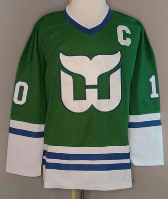 Camiseta deportiva Ron Francis Hartford Whalers verde y blanca "1989-1990 retroceso" CCM NHL Foto 1 de 2
