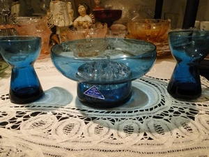 Morgantown Glas Konsole Set, Barton Kerzenhalter 3,75" hoch & Sharon Flowerlit - Bild 1 von 12