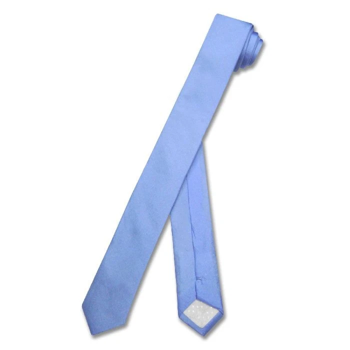 Corbata de cuello estrecho 100 % SEDA EXTRA delgada color AZUL CIELO BEBÉ corbata de cuello para hombre 1,5" Foto 1 de 1